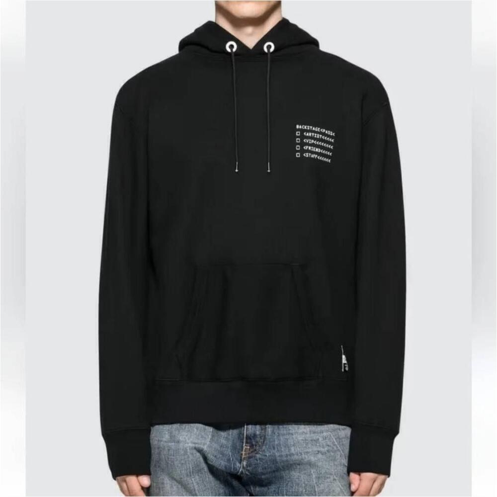 Moncler Backstage 7 X Fragment Black Text Print Pullover Hoodie Medium
